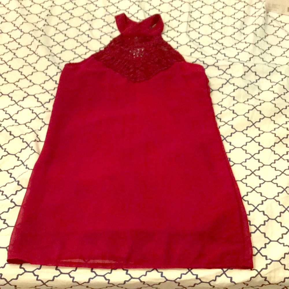 Halter lace chiffon tank dress, once worn!